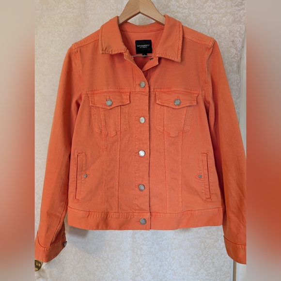 Liverpool Los Angeles Orange Jeans Jacket. Sz. Large - Picture 11 of 12